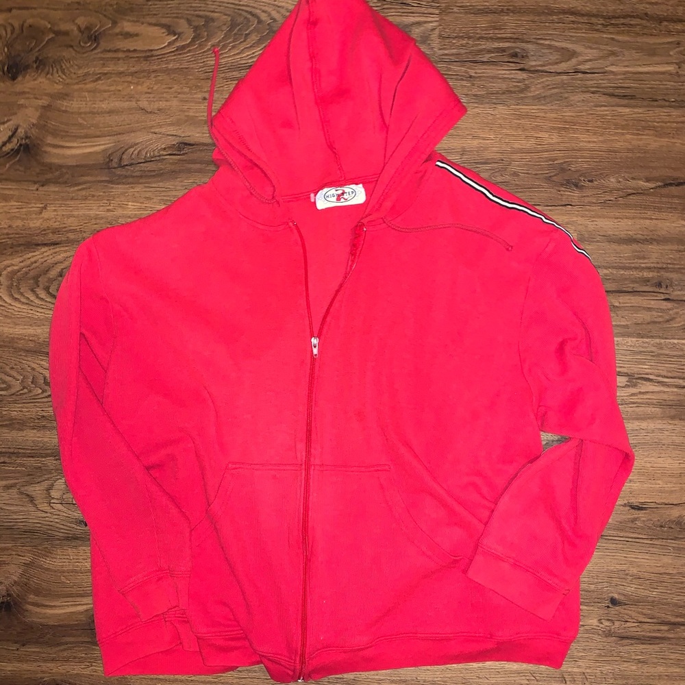 high step 2 skater sweatshirt jacket red striped